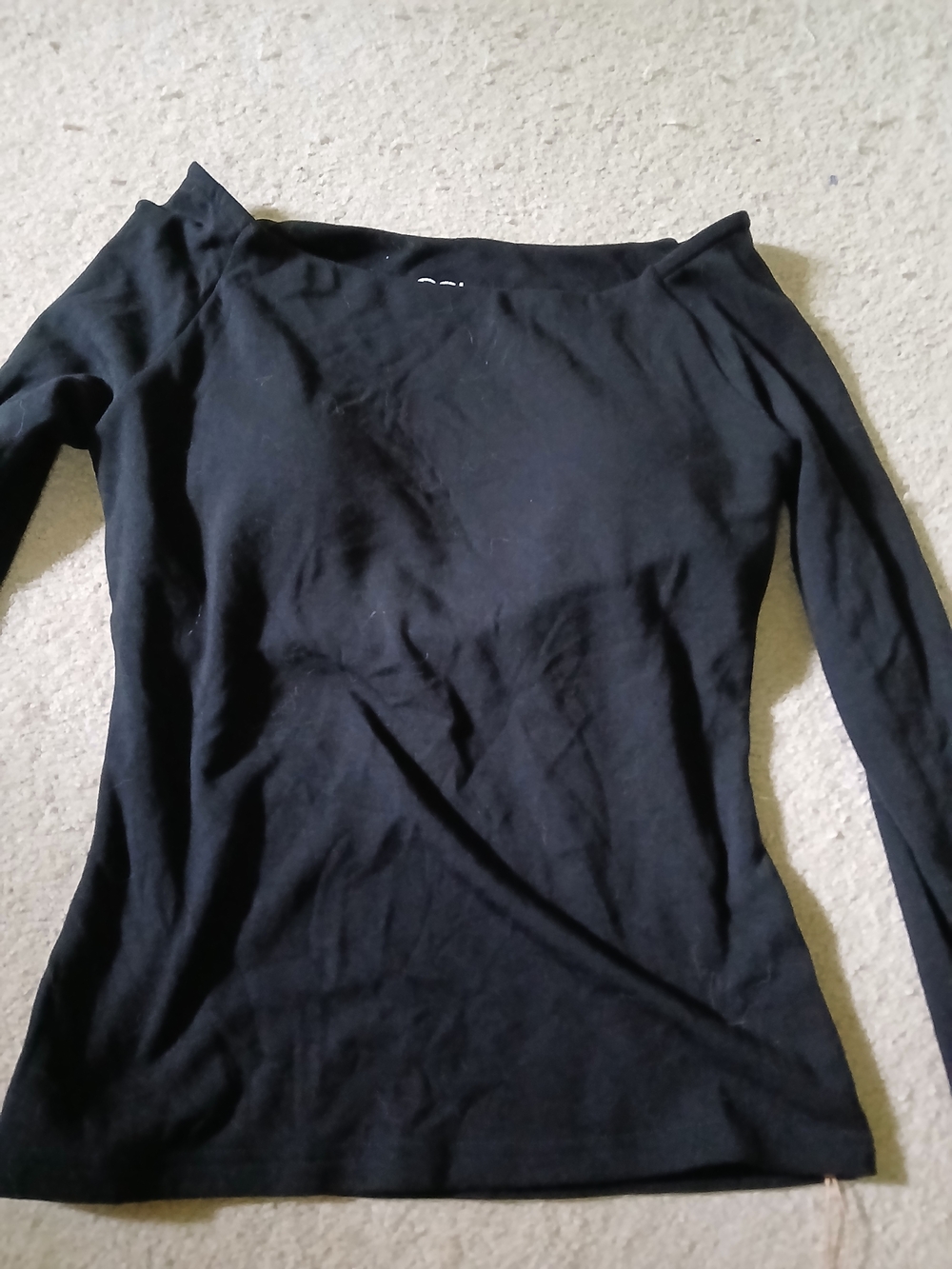 OGL Black Boat Neck  Women's Top